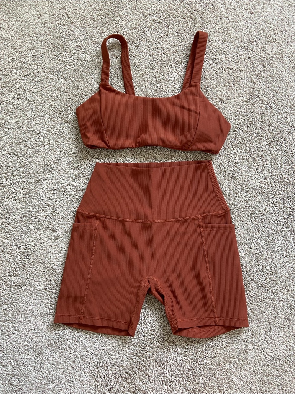Active by Teal • Rust Ribbed Workout Set